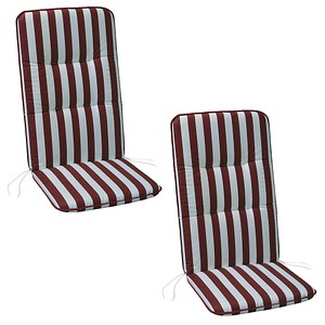 2 BEST Sitzkissen rot, weiß 50,0 x 120,0 cm von Best