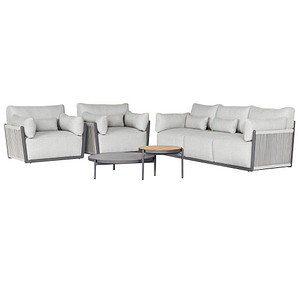 BEST Loungegruppe Bilbao, anthrazit Kunststoff, Metall, 5-teilig BEST Loungegruppe Bilbao, anthrazit Kunststoff, Metall, 5-teilig von Best