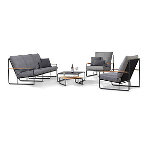 BEST Loungegruppe Portofino grau, anthrazit Metall, 15-teilig BEST Loungegruppe Portofino grau, anthrazit Metall, 15-teilig von Best