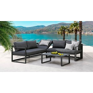 BEST Loungegruppe Rhodos anthrazit Metall, Aluminium, 12-teilig von Best