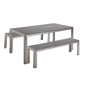 BEST Sitzgruppe Seattle, silber Metall, 3-teilig von Best