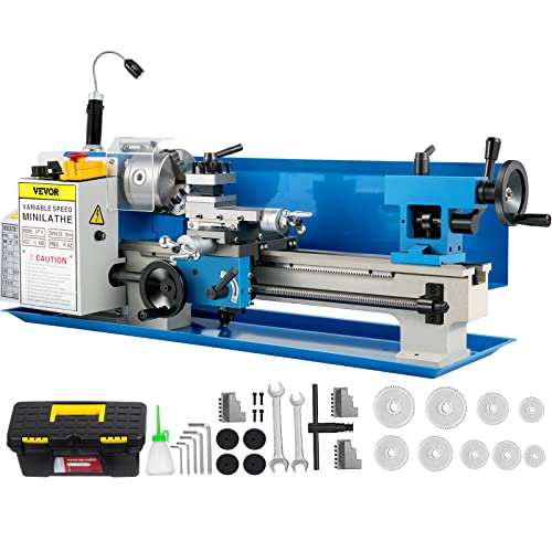 BestEquip Metalldrehmaschinen 7x14 Zoll 550W Metalldrehmaschine 350mm Mittenabstand Tischdrehmaschine 50-2500 RPM mit Metrisch Gewinde 0,5-2,5mm und 21mm BestEquip Metalldrehmaschinen 7x14 Zoll 550W Metalldrehmaschine 350mm Mittenabstand Tischdrehmaschine 50-2500 RPM mit Metrisch Gewinde 0,5-2,5mm und 21mm von BestEquip