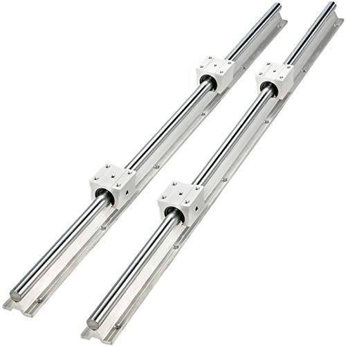 VEVOR Linearführung 2PCS Linearschiene 1500mm SBR16 mit 4PCS SBR16UU Führungswagen Kugelumlaufspindel Führungsschiene für 3D Drucker CNC Maschine von BestEquip