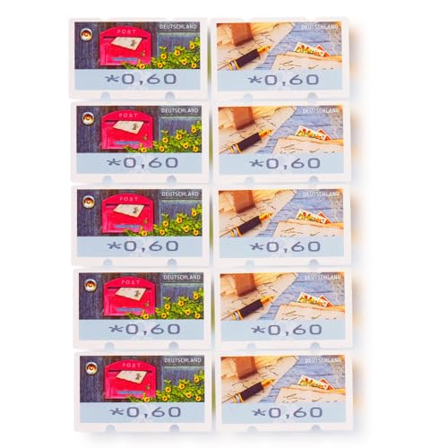 10 Stück 0,60 EUR postfrische nassklebende Briefmarken | Frankaturware Markenset (Motivgemischt) von BestPlug Deutsche Post