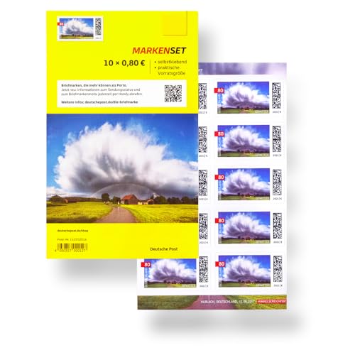 BestPlug Deutsche Post 10 Stück 0,80 EUR postfrische Selbstklebende Briefmarken | Frankaturware Markenset (Motiv: Gewitter) von BestPlug Deutsche Post