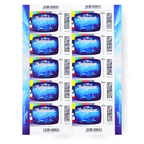 10 Stück 1,60 EUR 1,6 EUR 160 Cent postfrische nassklebende Briefmarken | Frankaturware Markenset (Motiv: Rockpalast) von BestPlug