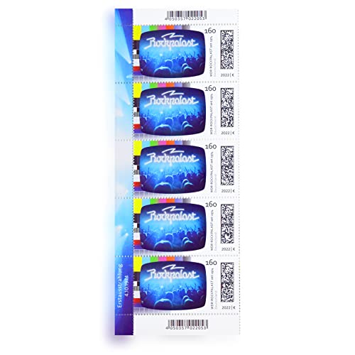 5 Stück 1,60 EUR 1,6 EUR 160 Cent postfrische nassklebende Briefmarken | Frankaturware Markenset (Motiv: Rockpalast) von BestPlug