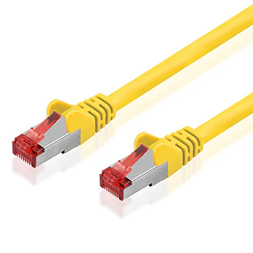 BestPlug 0,15m DSL Internet Netzwerk Kabel, RJ45-Stecker auf RJ45-Stecker, 250 MHz, Cat.6, S-FTP, Gelb von BestPlug