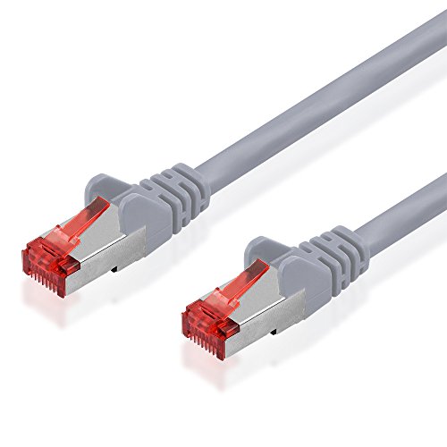 BestPlug 0,15m DSL Internet Netzwerk Kabel, RJ45-Stecker auf RJ45-Stecker, 250 MHz, Cat.6, S-FTP, Grau von BestPlug