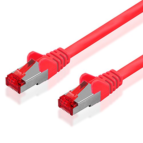 BestPlug 0,15m DSL Internet Netzwerk Kabel, RJ45-Stecker auf RJ45-Stecker, 250 MHz, Cat.6, S-FTP, Rot von BestPlug