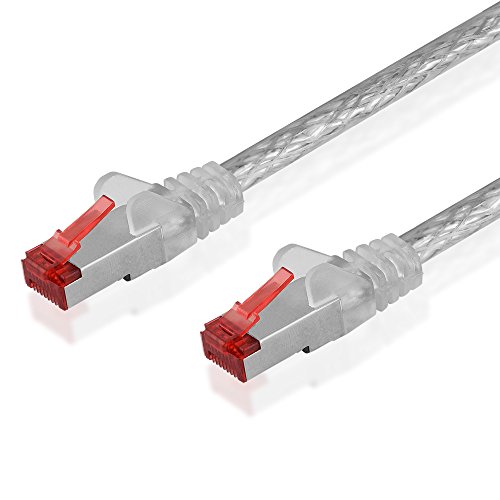 BestPlug 0,15m DSL Internet Netzwerk Kabel, RJ45-Stecker auf RJ45-Stecker, 250 MHz, Cat.6, S-FTP, Transparent von BestPlug