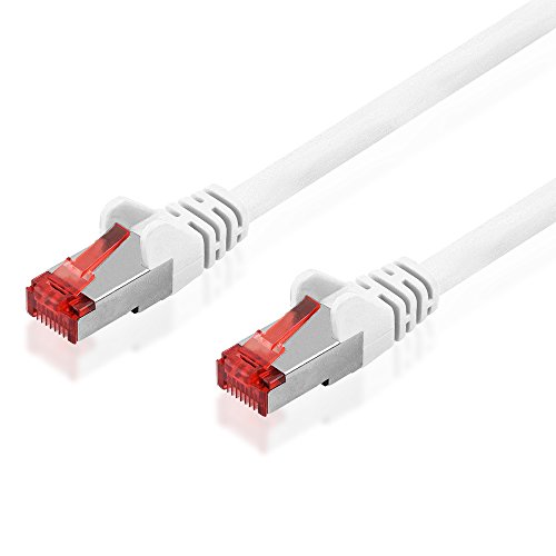BestPlug 0,15m DSL Internet Netzwerk Kabel, RJ45-Stecker auf RJ45-Stecker, 250 MHz, Cat.6, S-FTP, Weiß von BestPlug