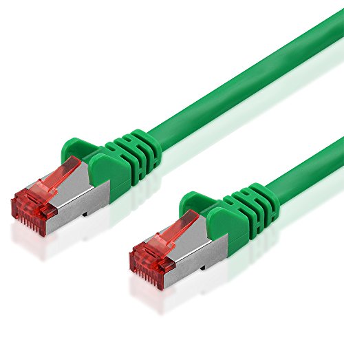 BestPlug 0,25m DSL Internet Netzwerk Kabel, RJ45-Stecker auf RJ45-Stecker, 250 MHz, Cat.6, S-FTP, Grün von BestPlug