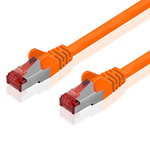 BestPlug 0,25m DSL Internet Netzwerk Kabel, RJ45-Stecker auf RJ45-Stecker, 250 MHz, Cat.6, S-FTP, Orange von BestPlug