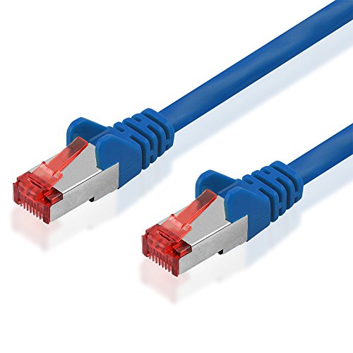 BestPlug 0,5m DSL Internet Netzwerk Kabel, RJ45-Stecker auf RJ45-Stecker, 250 MHz, Cat.6, S-FTP, Blau von BestPlug