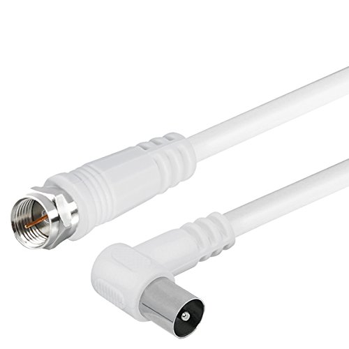 BestPlug 1,5 Meter Antennen Sat LNB Kabel 75Ohm, F-Stecker gerade auf Koax Stecker 90° abgewinkelt, geeignet für 3D SD HD FullHD UHD 4K, Weiss von BestPlug