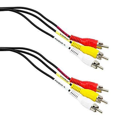 BestPlug 1,5 Meter RCA Audio Video Kabel / 3 Cinch Stecker auf 3 Chinch Stecker/Schwarz von BestPlug