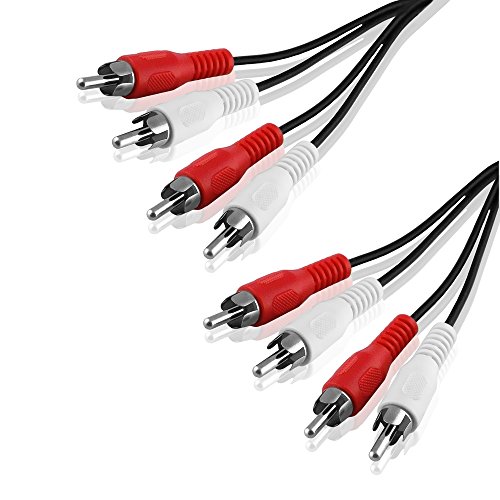 BestPlug 1,5 Meter Stereo Audio RCA L-R Kabel, 4 Cinch Stecker auf 4 Chinch Stecker, Schwarz von BestPlug