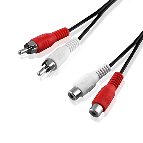 BestPlug 1,5 Meter Stereo Audio RCA L-R Kabel Verlängerung, 2 Cinch Stecker männlich auf 2 Chinch Buchse Kupplung weiblich, Schwarz von BestPlug