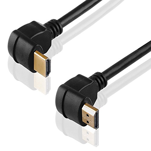 BestPlug 1,5 Meter Universal HDMI Kabel mit Ethernet, HDMI Stecker 90° abgewinkelt auf HDMI Stecker 270° abgewinkelt vergoldet, High Speed, geeignet für 3D HD FullHD UHD 4K, Schwarz von BestPlug