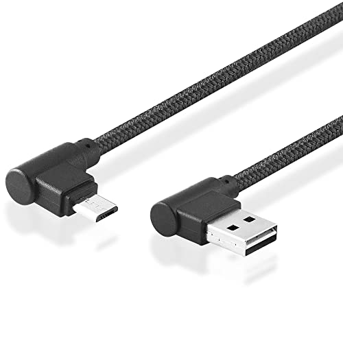 BestPlug 1 Meter 2.0 USB Kabel, USB A-Stecker auf Micro USB B-Stecker, 90° flach abgewinkelt, High Speed, Schwarz von BestPlug