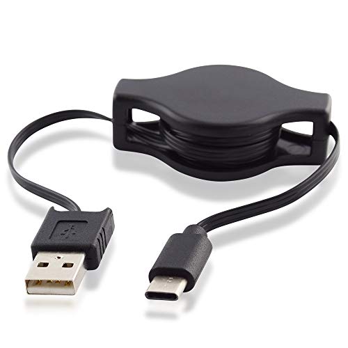 BestPlug 1 Meter 2.0 USB Kabel Datenkabel Ladekabel mit Spule, USB A-Stecker auf USB C-Stecker, Schwarz von BestPlug
