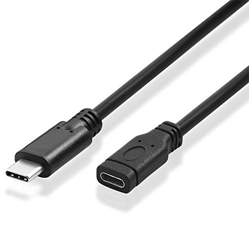 BestPlug 1 Meter 2.0 USB Kabel Verlängerung, USB C-Stecker männlich auf USB C-Buchse Kupplung weiblich, SuperSpeed, Schwarz von BestPlug