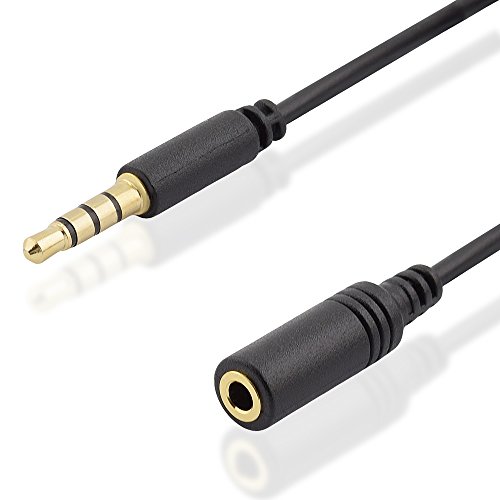 BestPlug 1 Meter Audio Stereo Kabel Verlängerung Aux in Out, 3,5mm Klinke Stecker männlich auf 3,5mm Klinke Buchse Kupplung weiblich vergoldet, Schwarz von BestPlug