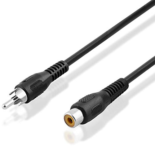 BestPlug 1 Meter RCA Video Kabel Verlängerung - Cinch Stecker männlich auf Cinch Buchse Kupplung weiblich - Schwarz von BestPlug