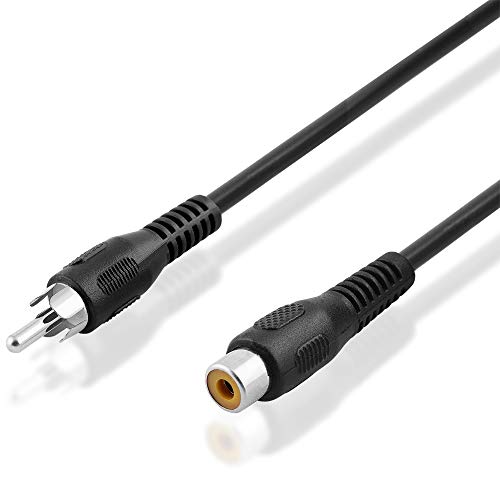BestPlug 10 Meter Audio Koaxial digital Kabel, Cinch Stecker männlich auf Chinch Buchse Kupplung weiblich, geeignet für 2.1 und 5.1 Dolby Surround, Schwarz von BestPlug