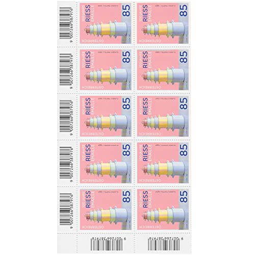 BestPlug 10 Stück 0,85 EUR 85 Cent postfrische nassklebende österreichische Briefmarken + Gutsch. | Frankaturware Markenset (Motiv: 100 Jahre RIESS Emaille) von BestPlug