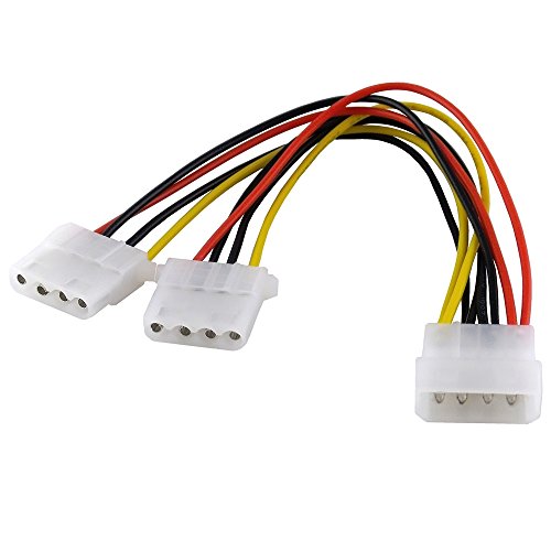 BestPlug 13cm internes PCI Y Strom-Kabel Adapter Verteiler Splitter Weiche für Computer, 1 5,25 Power Stecker auf 2 5,25 Power Buchse von BestPlug