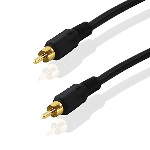 BestPlug 15 Meter Audio Koaxial digital Kabel, Cinch Stecker auf Chinch Stecker vergoldet, geeignet für 2.1 und 5.1 Dolby Surround, Schwarz (verbesserte Ausführung v1.22) von BestPlug