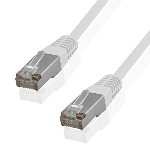BestPlug 15 Meter DSL Internet Netzwerk Kabel, RJ45-Stecker auf RJ45-Stecker, 250 MHz, CAT.6, UTP, Weiss von BestPlug