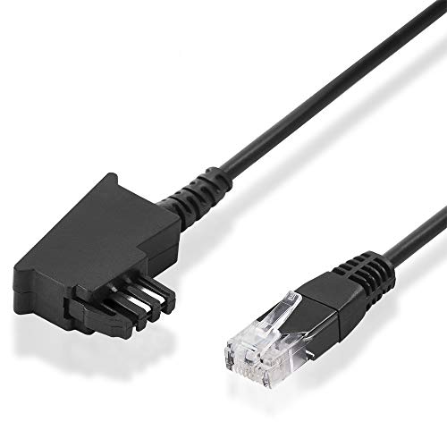 BestPlug 15 Meter Internet DSL Patch LAN Router Kabel, TAE-F Stecker auf RJ45 Stecker, Schwarz von BestPlug