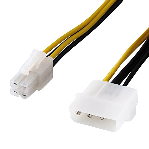 BestPlug 15cm internes PCI Strom-Kabel Adapter für Computer, P4 Buchse Kupplung weiblich auf 5,25 4pol Stecker männlich von BestPlug