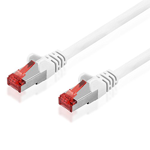 BestPlug 1m DSL Internet Netzwerk Kabel, RJ45-Stecker auf RJ45-Stecker, 250 MHz, Cat.6, S-FTP, Weiß von BestPlug