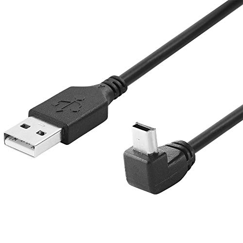 BestPlug 2 Meter 2.0 USB Kabel, USB A-Stecker gerade auf Mini USB B-Stecker 90° abgewinkelt, High Speed, Schwarz von BestPlug
