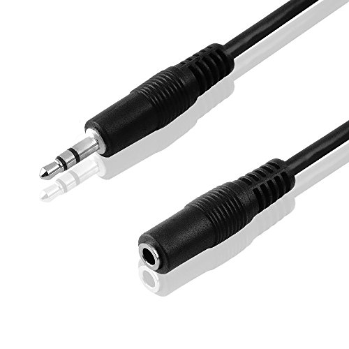 BestPlug 2 Meter Audio Stereo Kabel Verlängerung Aux in Out, 3,5mm Klinke Stecker männlich auf 3,5mm Klinke Buchse Kupplung weiblich, Schwarz von BestPlug