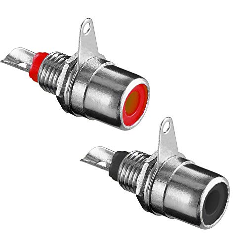 BestPlug 2 Stück RCA Audio Cinch 1 Rot und 1 Schwarz Einbaubuchse Einbaukupplung Terminal weiblich BestPlug 2 Stück RCA Audio Cinch 1 Rot und 1 Schwarz Einbaubuchse Einbaukupplung Terminal weiblich von BestPlug