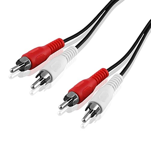 BestPlug 20 Meter Stereo Audio RCA L-R Kabel, 2 Cinch Stecker auf 2 Chinch Stecker, Schwarz von BestPlug