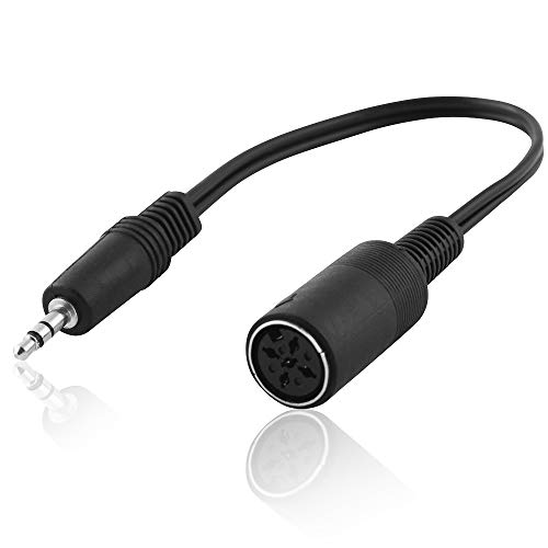 BestPlug 20cm Audio Stereo Kabel Aux in Out, 3,5mm Klinke Stecker männlich auf 5pol Würfel Buchse Kupplung weiblich, Schwarz von BestPlug