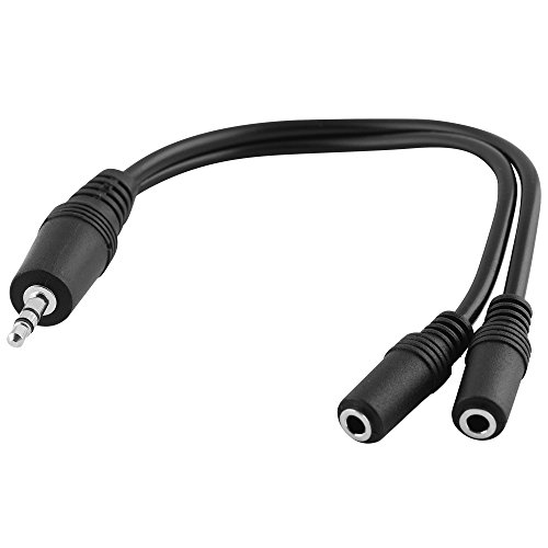 BestPlug 20cm Y Audio Aux in Out Kabel Adapter Verteiler Splitter Weiche, 1 3,5mm Stereo Klinke Stecker männlich auf 2 3,5mm Mono Klinke Buchse Kupplung weiblich, Schwarz von BestPlug