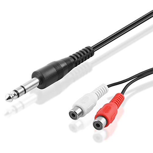 BestPlug 20cm Y Audio RCA Aux in Out Kabel Adapter Verteiler Splitter Weiche, 2 L-R Cinch Buchse Kupplung weiblich auf 1 6,3mm Stereo Klinke Stecker männlich, Schwarz BestPlug 20cm Y Audio RCA Aux in Out Kabel Adapter Verteiler Splitter Weiche, 2 L-R Cinch Buchse Kupplung weiblich auf 1 6,3mm Stereo Klinke Stecker männlich, Schwarz von BestPlug