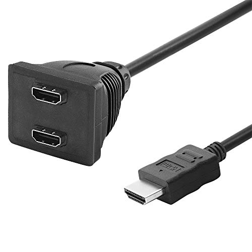 BestPlug 20cm Y HDMI Kabel Adapter Verteiler Splitter Weiche, 1 HDMI Stecker männlich auf 2 HDMI Buchse Kupplung weiblich, High Speed, geeignet für HD FullHD, Schwarz von BestPlug
