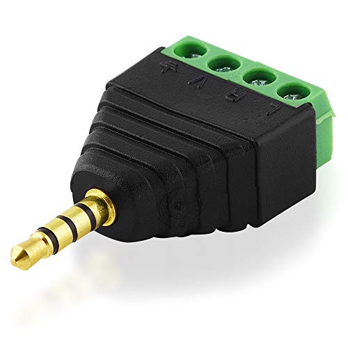 BestPlug 3,5mm Stereo Audio Video Klinke Adapter Terminal Stecker Aux in Out mit 4 Kontakten, Schraubversion, Schwarz BestPlug 3,5mm Stereo Audio Video Klinke Adapter Terminal Stecker Aux in Out mit 4 Kontakten, Schraubversion, Schwarz von BestPlug