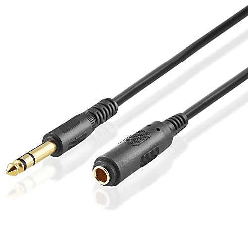 BestPlug 3 Meter Audio Stereo Kabel Verlängerung Aux in Out, 6,3mm Klinke Stecker vergoldet männlich auf 6,3mm Klinke Buchse Kupplung vergoldet weiblich, Schwarz BestPlug 3 Meter Audio Stereo Kabel Verlängerung Aux in Out, 6,3mm Klinke Stecker vergoldet männlich auf 6,3mm Klinke Buchse Kupplung vergoldet weiblich, Schwarz von BestPlug