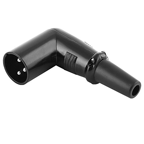 BestPlug 3 poliger Audio XLR Mikrofon Stecker männlich 90° abgewinkelt, Metallausführung, Schwarz von BestPlug