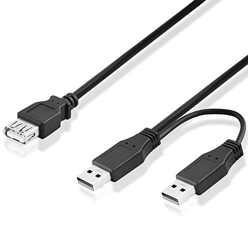 BestPlug 30cm Y 2.0 USB Kabel Verteiler Splitter Weiche, 2 USB A-Stecker männlich auf 1 USB A-Buchse Kupplung weiblich, High Speed, Schwarz von BestPlug