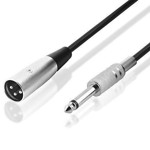 BestPlug 5 Meter Audio Kabel Aux in Out, 6,3mm Stereo Klinke Stecker auf XLR Mikrofon-Stecker, Schwarz von BestPlug